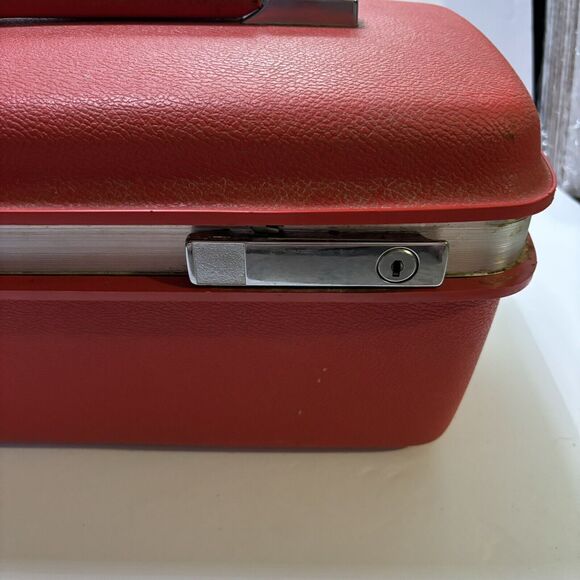 Rare Samsonite Saturn Carry On Hard Luggage Red Retro Beautiful Trendy - Picture 4 of 14